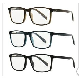 Design Optics Foster Grant #815 Classic Plastic Square Reading Glasses 3pk +3.00